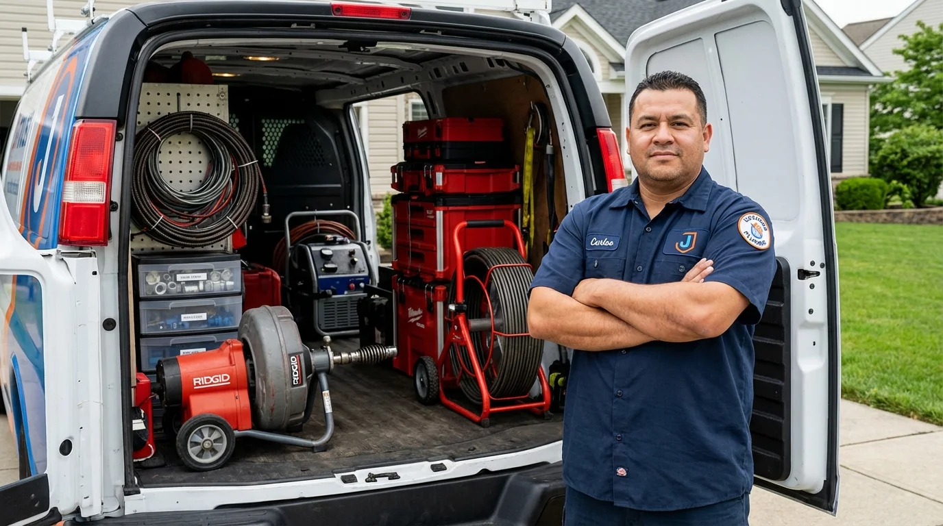 Professional drain cleaning equipment and Johns Plumbing LLC plumber in Emmett